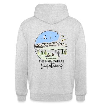 Hohe Karpaten Wandern Andenken Camping Polen - Unisex Hoodie - Hellgrau meliert - Hinten - Michal (187cm)