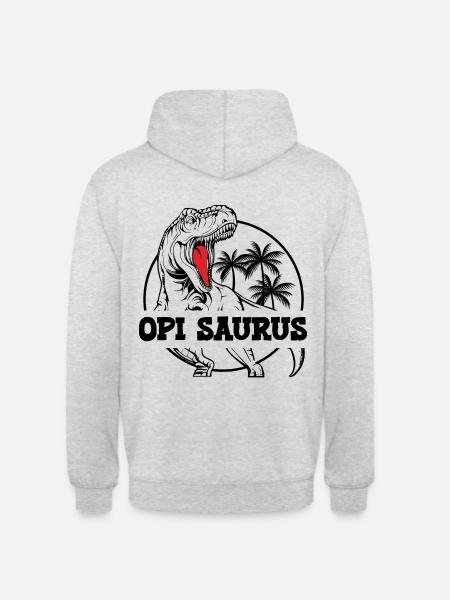 Opi Saurus Grosspapi Opa Schweiz - Unisex Hoodie - Hellgrau meliert