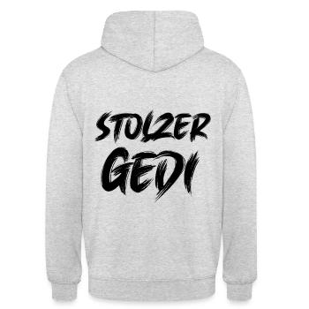 Stolzer Gedi Bester Gedi Patenonkel Österreich - Unisex Hoodie - Hellgrau meliert - Hinten - Michal (187cm)