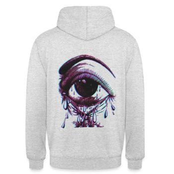 Eye - Streetwear - Illustration - Sweat-shirt à capuche unisexe - gris clair chiné - Dos - Michal (187cm)