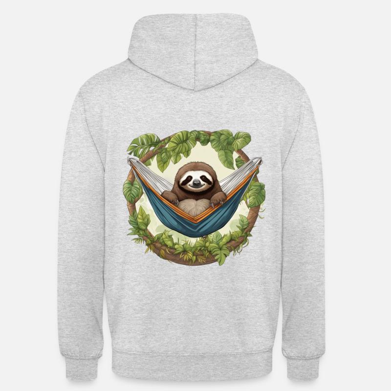 Faultier - Unisex Hoodie - Hellgrau meliert
