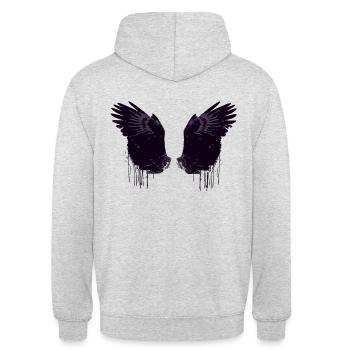 Adler,Flügel,Darkangel,angelwings,Vogel - Unisex Hoodie - Hellgrau meliert - Hinten - Michal (187cm)