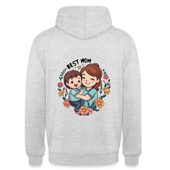 Best mom - Unisex Hoodie - light heather grey - Back - Michal (187cm)