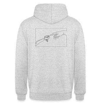 Barista Siebträger Homebarista Siebträgermaschine - Unisex Hoodie - Hellgrau meliert - Hinten - Michal (187cm)