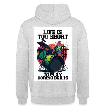 BORING BEATS - Unisex Hoodie - light heather grey - Back - Michal (187cm)