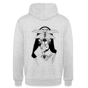 Bad romance - Sweat-shirt à capuche unisexe - gris clair chiné - Dos - Michal (187cm)