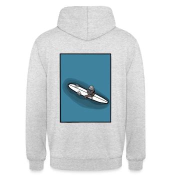 Grab me - Unisex Hoodie - Hellgrau meliert - Hinten - Michal (187cm)