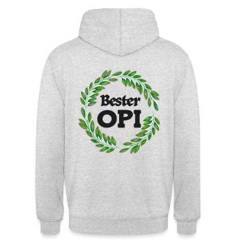 Bester Opi Grosspapi Opa Schweizer Opi Großpapa - Unisex Hoodie - Hellgrau meliert - Hinten - Michal (187cm)