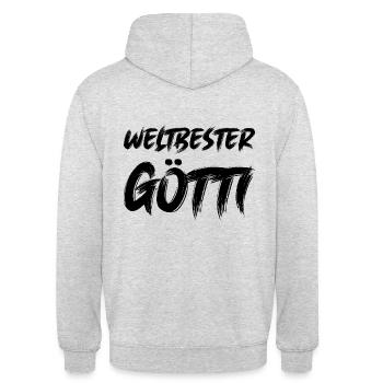 Weltbester Götti best Götti bescht Götti Schweiz - Unisex Hoodie - Hellgrau meliert - Hinten - Michal (187cm)