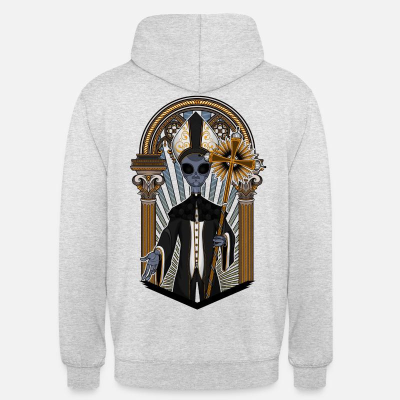 Le Pape extraterrestre - Version couleur - Sweat-shirt à capuche unisexe - gris clair chiné