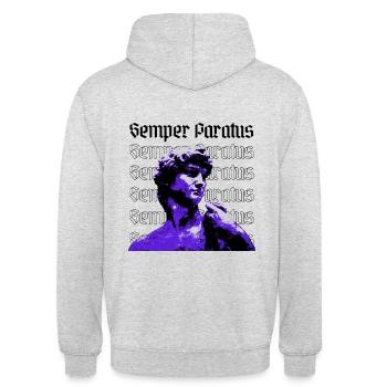 Semper paratus - Sweat-shirt à capuche unisexe - gris clair chiné - Dos - Michal (187cm)