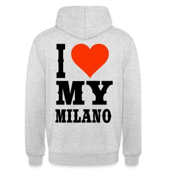 I love my Milano - cool Milan T-shirt - Unisex Hoodie - light heather grey - Back - Michal (187cm)