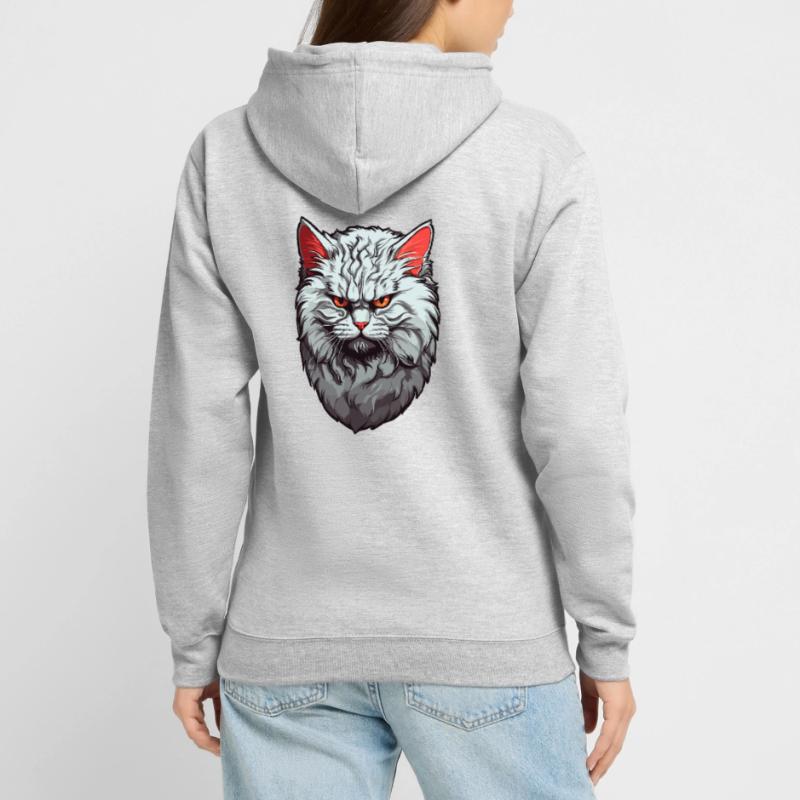 Grumpy Katze Grau Unisex Hoodie