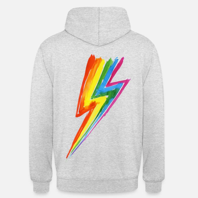 Rainbow Power Blitz - Hit by rainbow lightning! - Unisex Hoodie - light heather grey