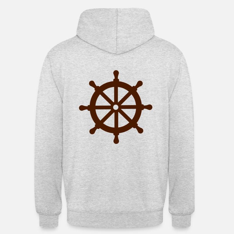 Roue de gouvernail - Bateau - Sweat-shirt à capuche unisexe - gris clair chiné
