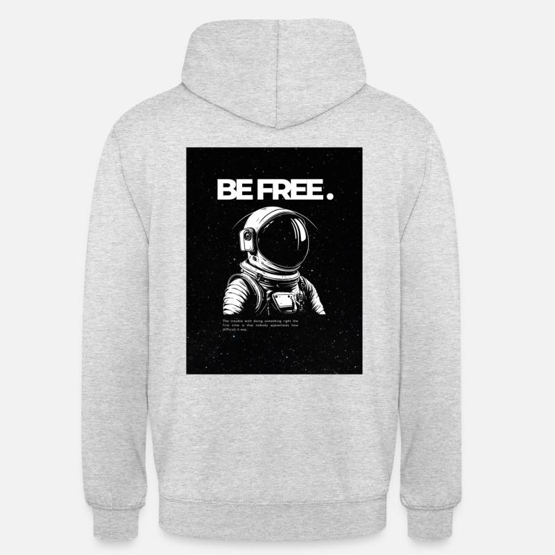 ÊTRE LIBRE. - Sweat-shirt à capuche unisexe - gris clair chiné