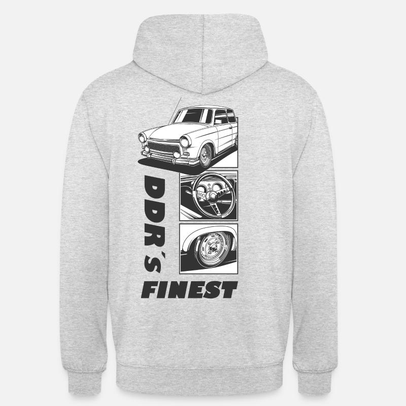 Réglage de la ddrs finest Trabi 601 - Sweat-shirt à capuche unisexe - gris clair chiné