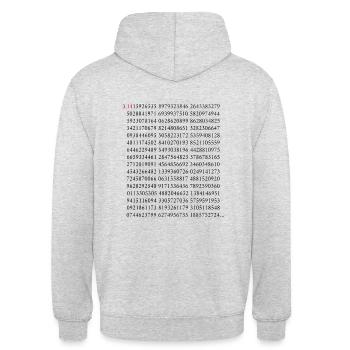 Die Ersten 500 Ziffern Der Kreiszahl Pi 3.14 Mathe - Unisex Hoodie - Hellgrau meliert - Hinten - Michal (187cm)