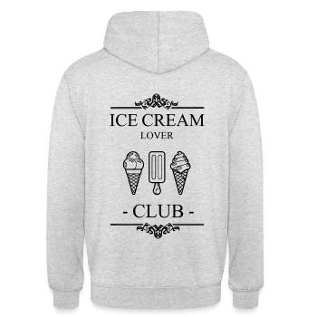 Club des amateurs de glaces - Sweat-shirt à capuche unisexe - gris clair chiné - Dos - Michal (187cm)