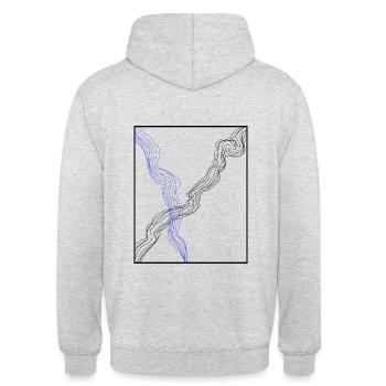 waves - Unisex Hoodie - Hellgrau meliert - Hinten - Michal (187cm)