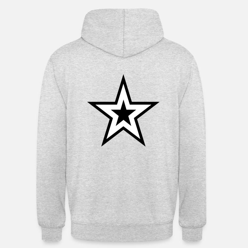 GLÜCKSSTERN - Unisex Hoodie - Hellgrau meliert