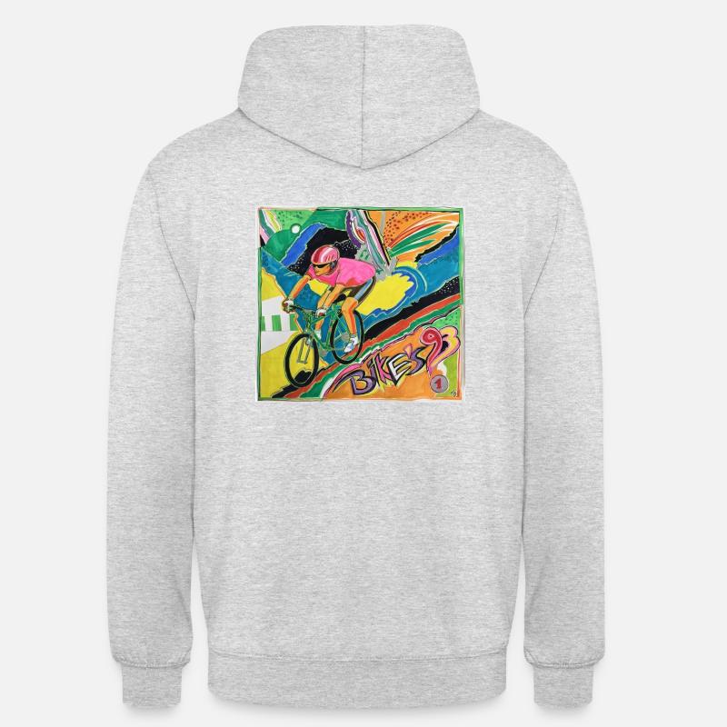 Cyclisme - Sweat-shirt à capuche unisexe - gris clair chiné
