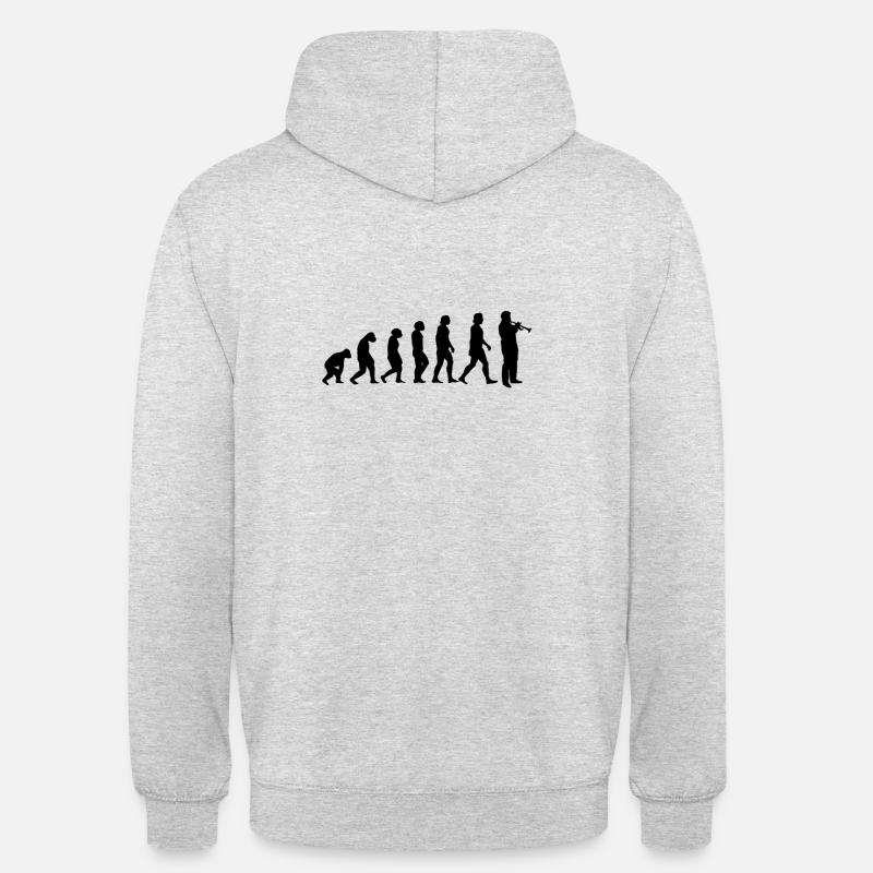 Trompette Trompette Trompette Évolution - Sweat-shirt à capuche unisexe - gris clair chiné