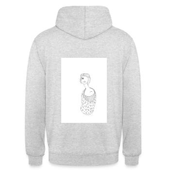 Sehnsucht - Unisex Hoodie - Hellgrau meliert - Hinten - Michal (187cm)