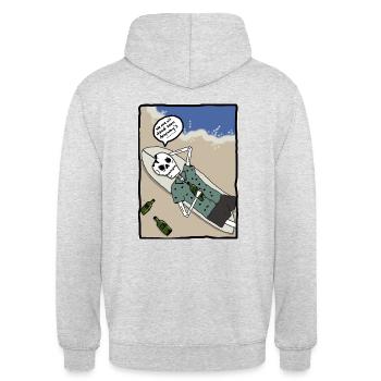 We are all dead soon anyways - Unisex Hoodie - light heather grey - Back - Michal (187cm)