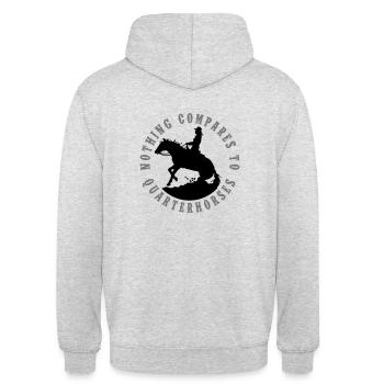 Quarterhorses Lady 2C - Unisex Hoodie - Hellgrau meliert - Hinten - Michal (187cm)