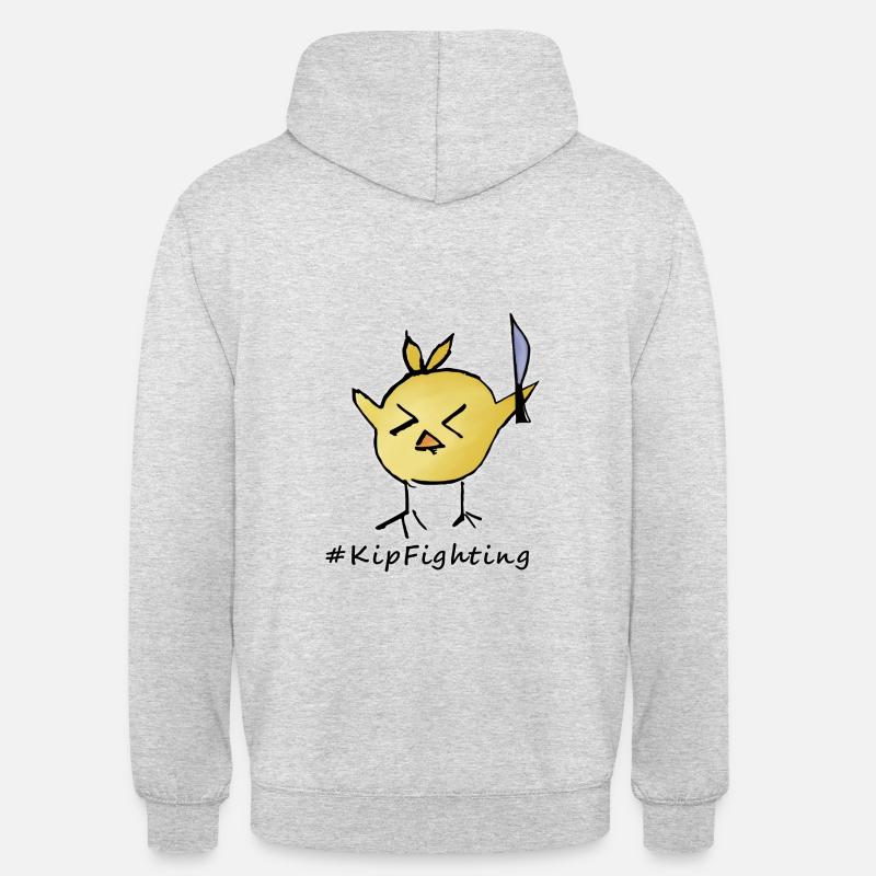 Combat de poulets - Sweat-shirt à capuche unisexe - gris clair chiné