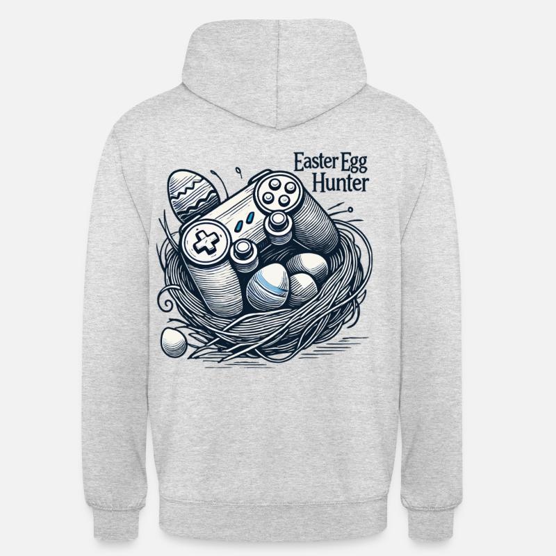 Osterei Jäger Gaming Controller Design - Unisex Hoodie - Hellgrau meliert