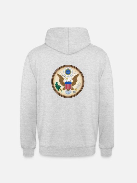 Statsvåben USA - Hættetrøje unisex - lysegrå meleret