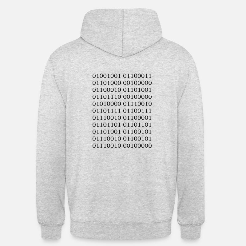 Binär Code "Ich bin Programmierer" - Unisex Hoodie - Hellgrau meliert