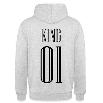 Chemise partenaire KING QUEEN - Sweat-shirt à capuche unisexe - gris clair chiné - Dos - Michal (187cm)