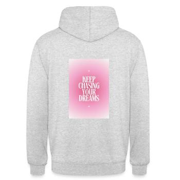 Kreativität entfesseln - Unisex Hoodie - Hellgrau meliert - Hinten - Michal (187cm)