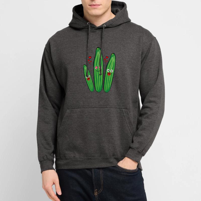 Trio de concombre,Concombre,Concombre,Concombre,Concombre,Concombre,Cœurs,Amour Sweat-shirt à capuche unisexe