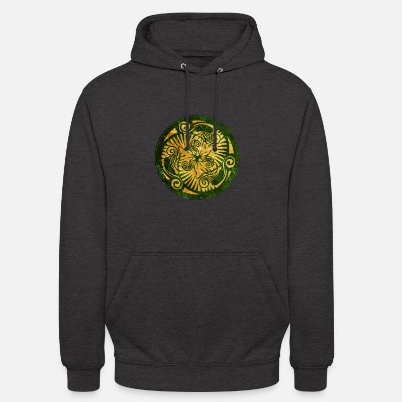 Chatons endormis, vert et or - Sweat-shirt à capuche unisexe - charbon