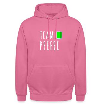 Pfefferminz Likör Pfeffi Vatertag Sauf - Unisex Hoodie - Pink - Vorne - Alina (178cm) & Michal (187cm)