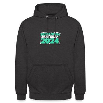 Matura 2024 Maturareise Maturafeier Maturant - Unisex Hoodie - Anthrazit - Vorne - Alina (178cm) & Michal (187cm)