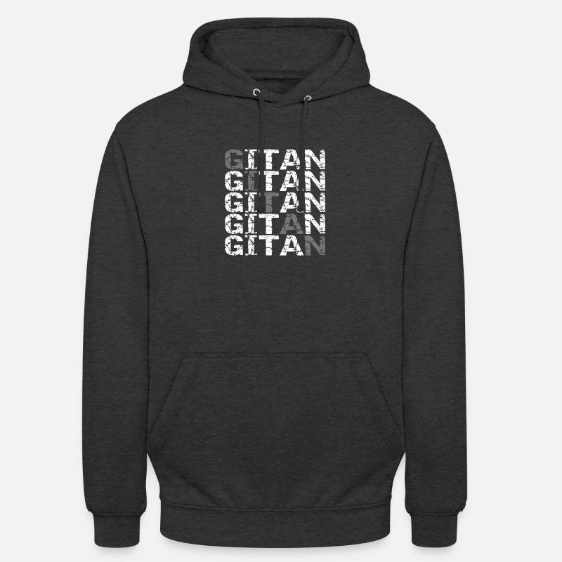 Gitan blanc et gris - Sweat-shirt à capuche unisexe - charbon
