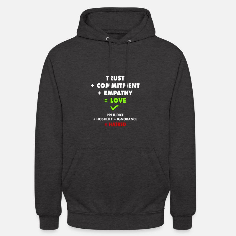 Diffusez l'amour, combattez la haine ! - Sweat-shirt à capuche unisexe - charbon