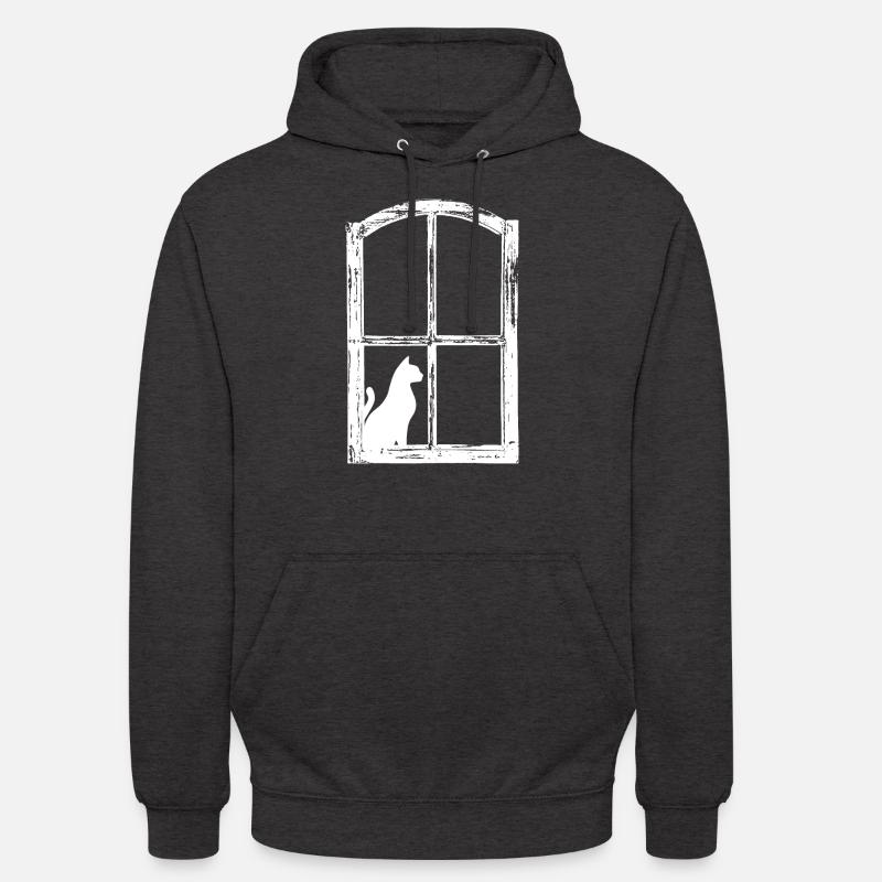 Chat - Sweat-shirt à capuche unisexe - charbon