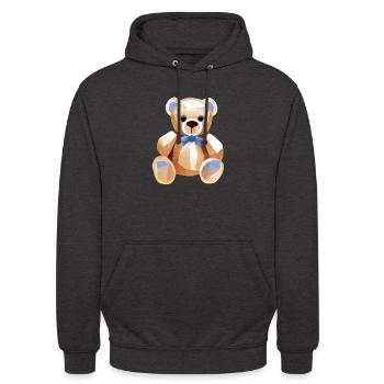 TEDDY BEAR - TEDDYBÄR - KUSCHELBÄR - PLÜSCHBÄR - Unisex Hoodie - Anthrazit - Vorne - Alina (178cm) & Michal (187cm)
