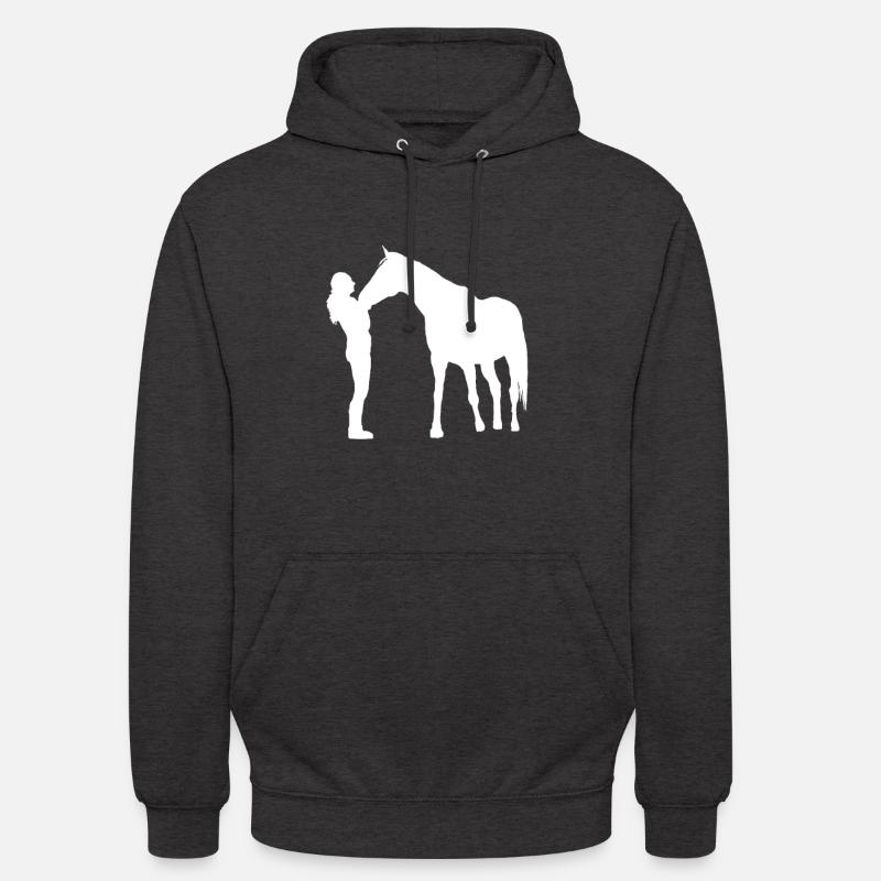 Pferdemädchen mit Pferd - Unisex Hoodie - Anthrazit