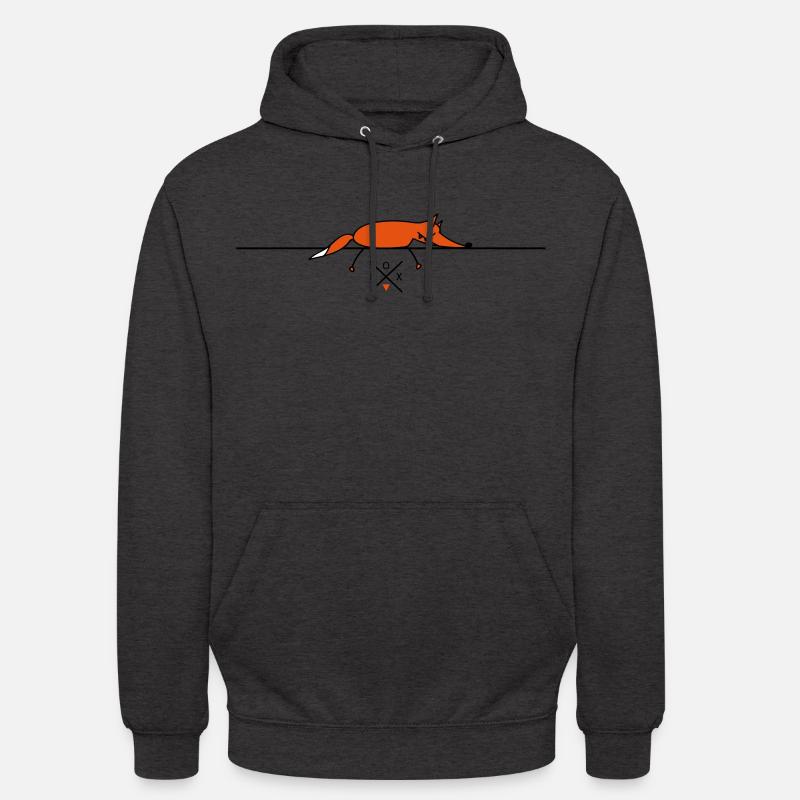 Sleeping fox - Sweat-shirt à capuche unisexe - charbon