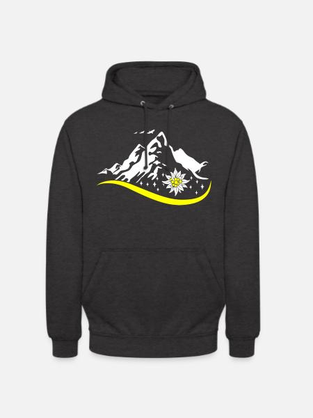 Alpen Edelweiß Edelweiss Tracht für Dirndl - Unisex Hoodie - Anthrazit