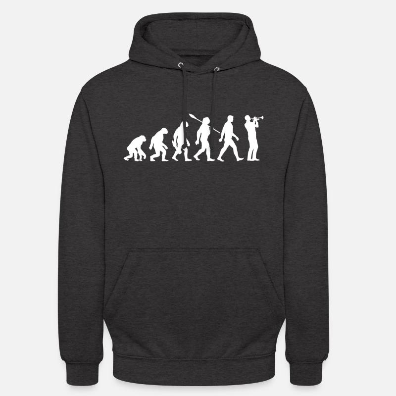 Evolution - Trompete - Musiker - Blasinstrument - Unisex Hoodie - Anthrazit