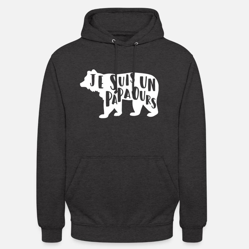 Papa Ours (blanc) - Sweat-shirt à capuche unisexe - charbon