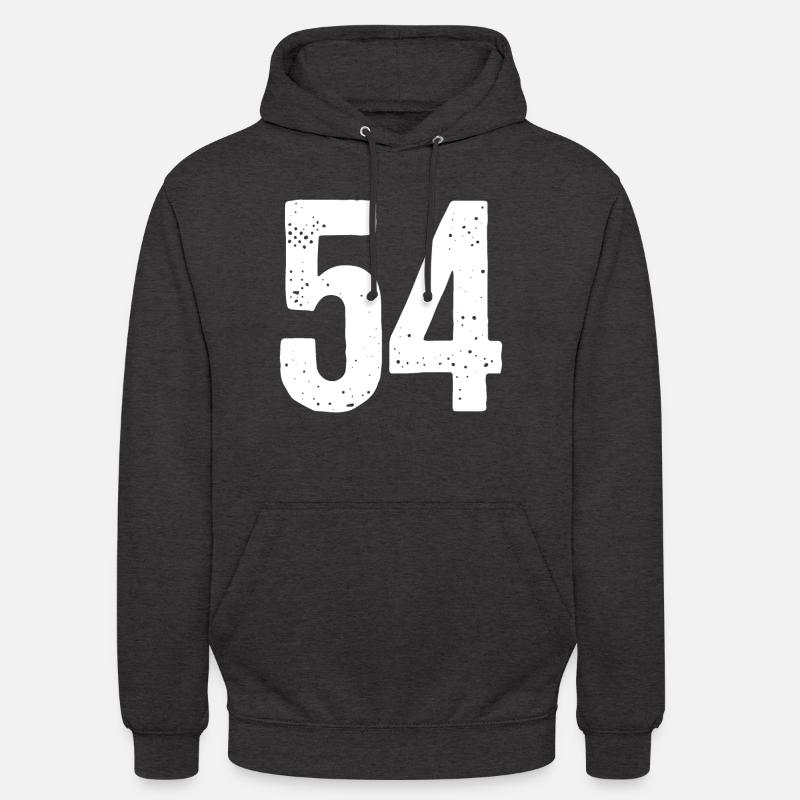 54 Numéros Blanc - Sweat-shirt à capuche unisexe - charbon
